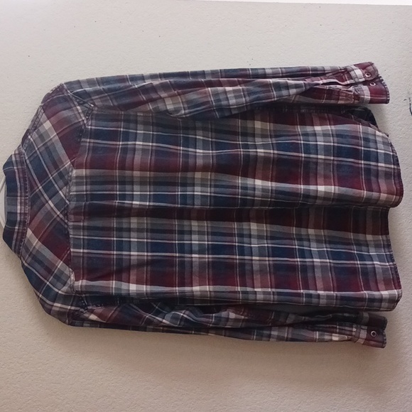 90s Mossimo plaid striped long-sleeve button-up 90s shirt. Size -Medium - Picture 7 of 14